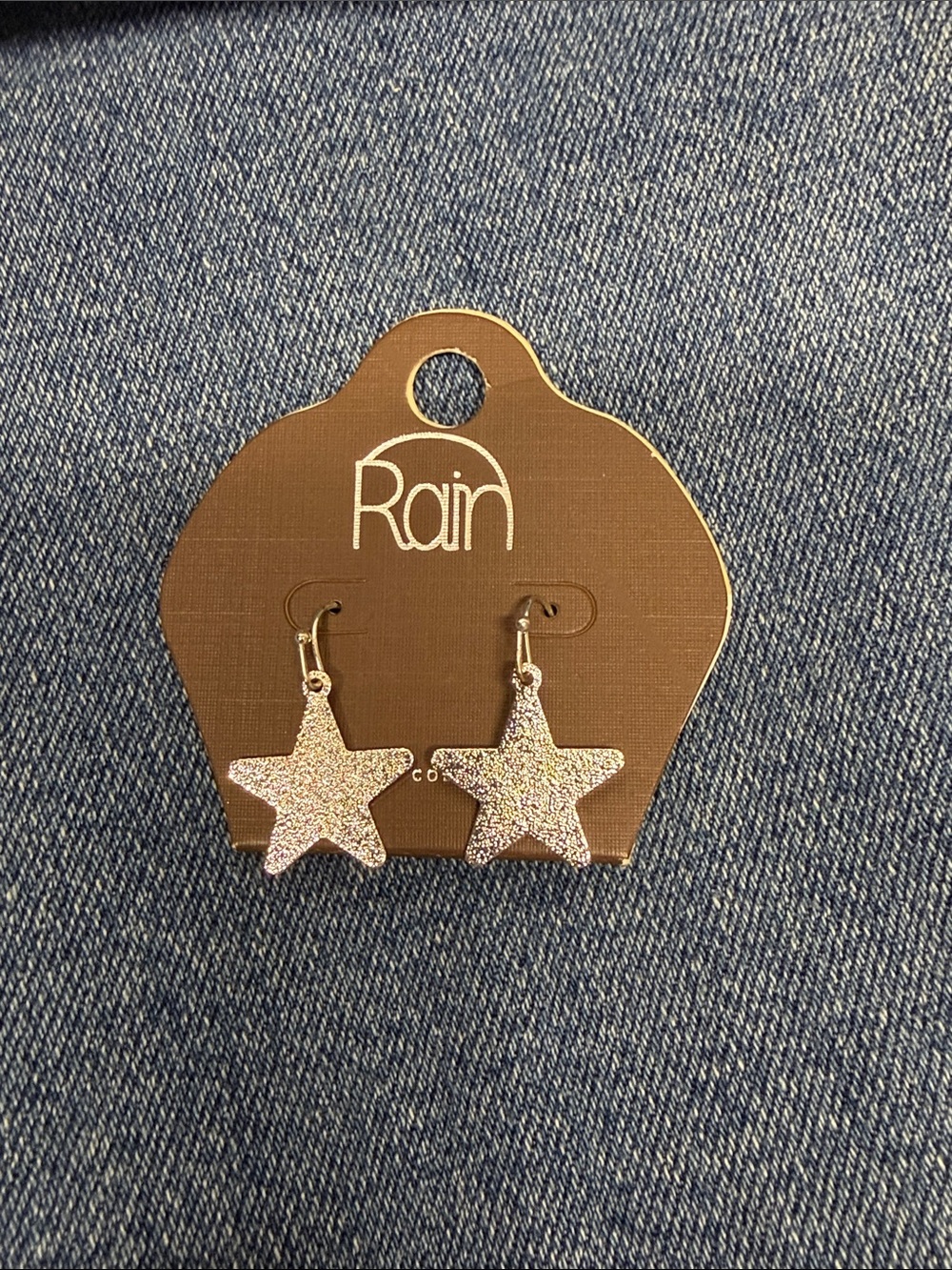 Silver Star Drop Earrings
